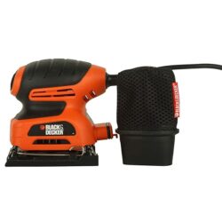 BLACK+DECKER KA400 220W 1/4” Corded Single-Speed Sheet Sander with 16000 Orbits/minute for Paint, Varnish, Cleaning Glass, Removing Rust & Sanding in Tight Spaces, 1 Year Warranty, ORANGE & BLACK
