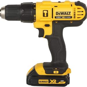 DEWALT DCD776S2 18V 13mm XR Lithium-Ion Cordless Hammer Drill/Driver with 2×1.5 Ah Batteries included (Yellow)