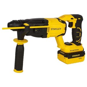 STANLEY SBR20M2K 18V 2Kg SDS and Cordless Rotary Hammer with Brushless Motor- 2×4.0 Ah Battery Included