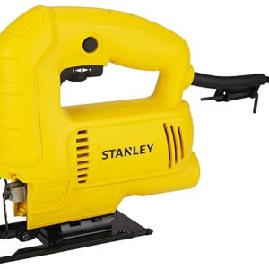 STANLEY SJ45 450W Variable Speed JigSaw for cutting woodsheetmetal and plastic with 6 position speed dial(Yellow and Black) (SJ45-IN)