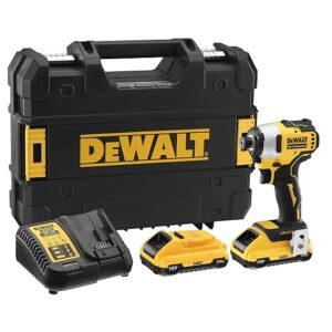 DEWALT DCF809L2T-QW – 18V Li-ion Sub-Compact Series Cordless 1/4″ Impact Driver with Brushless Motor-2x3Ah Batteries Included