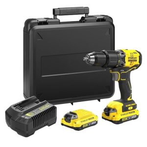 STANLEY FATMAX SBD715D2K-B1 20V 2.0Ah 13 mm Cordless Brushless Hammer Drill Machine With 2×2.0Ah Li-ion Batteries & 1pc Charger