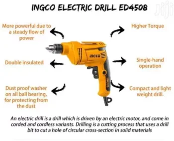 INGCO ED4508 Hammer Drill (6.5mm Chuck Size, 450 W)