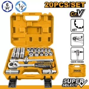INGCO INGCO HKTS12201 20 Pcs 1/2" socket set Hand Tool Kit (20 Tools)