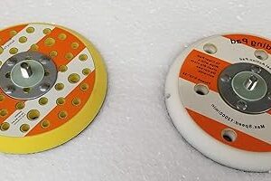 Krost Pneumatic Sander Hook & Loop Backup Pad Thread 5/16″-24 With 11 in 1 Pocket Multitoo(6″ Multi hole Hook & Loop Backup Pad)