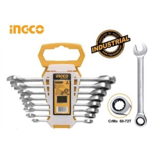 INGCO 8PCS RATCHET COMBI SPANNER SET 8,10,12,13,14,15,17,19 HKSPAR1082