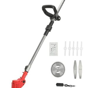 KROST Cordless Brush Cutter 12V Dual Batteries, Extendable Rod Grass Trimmer, Lawn Mower, Rice/Wheat Cutter, Hedge Trimmer