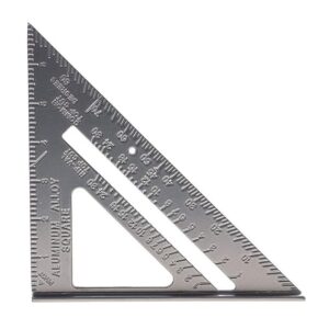 KROST Aluminium Alloy Square Layout Tool,Double Side Scale Metric Inch Triangle Measurement in 90 Degree Triangle Ruler Carpenter Tool