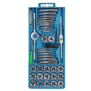 KROST 40pcs M3 to M12 Metric Tap and Die Set Thread Tool,Threading Wrench Tap and Round Die With Storage Case.