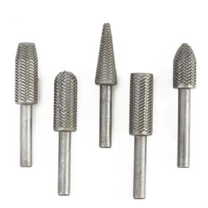KROST High Speed Metal File Burr Drill Bit Set Metal Working Rasps 1/4″ Shank for Enlarging holes,Creating shapes & for Grinding all Kinds of Soft Metals, Metal Derusting, Deburring and Reaming, etc.