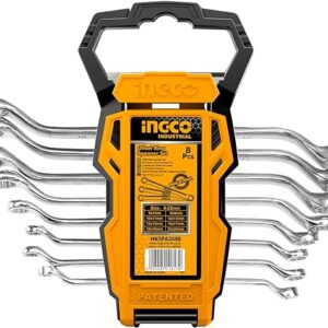 INGCO HKSPA3088 Glasses Wrench Set of 8, 0.2-0.9 inches (6-22 mm), Spanner, Assembly, Auto Repair, Cr-V Material