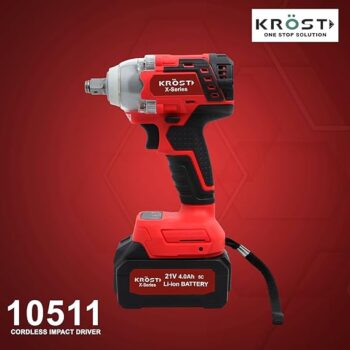 KROST-X-SERIES 550NM Brushless Cordless Impact Wrench Kit, Double Li-Ion Batteries,Auto Stop Function, Forward/Reverse Rotation with Sockets Drill Chuck & Adapter - Image 5