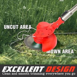 KROST 21V Cordless Brush Cutter Dual Batteries, Extendable Rod Grass Trimmer, Lawn Mower, Rice/Wheat Cutter, Hedge Trimmer