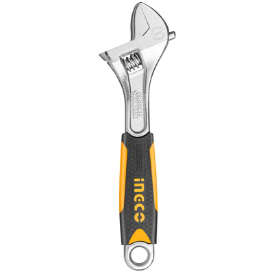 HADW131088 INGCO Industrial Adjustable Wrench CR-V style two tone soft handle - Image 4