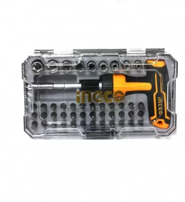 INGCO 47PCS/SET T-Handle Wrench Screwdriver Set HKSDB0478 Ratchet Screwdriver Set (Pack of 47) - Image 3