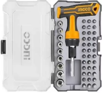 INGCO 47PCS/SET T-Handle Wrench Screwdriver Set HKSDB0478 Ratchet Screwdriver Set (Pack of 47)