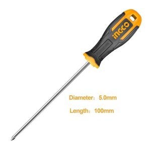 Ingco HS68PH1100 PH1 Round Shank Screwdriver, 5 mm Diameter x 100 mm Length