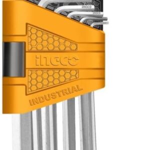 Ingco HHK11091 Long Arm Professional Hex Key Set 9-Pieces, 1.5 mm x 10 mm Size