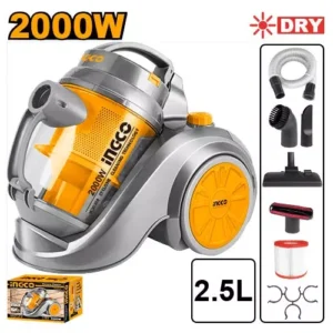 Ingco 2000 W 2.5 L HEPA Filter Vacuum Cleaner, VC20258