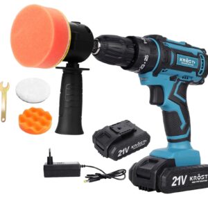 KROST Cordless Polisher | Cordless Hammer Drill Machine with 5″ Dual Action Drill Machine Conversion Head for Car Polisher, Sander, Finisher, Dual Action Polisher, Bike Polisher, Wood Sander