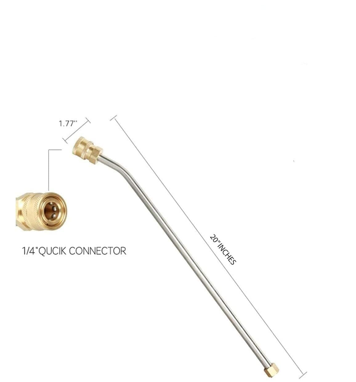 KROST Pressure Washer 20" Extension 30 Degree Bend Rod with 1/4 Quick Connector/Pressure Washer Spray Wand, with 5 PCS Multiple Degree Washer Spray Nozzle Tips - Image 5