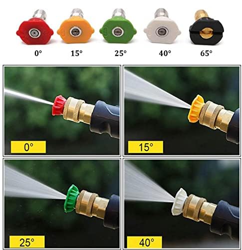 KROST Pressure Washer 20" Extension 30 Degree Bend Rod with 1/4 Quick Connector/Pressure Washer Spray Wand, with 5 PCS Multiple Degree Washer Spray Nozzle Tips - Image 2