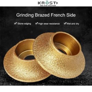 KROST Diamond Marble Moulding Blade Brazing Granite Moulding Wheel,25mm L-Shape Inner Grove Marble Moulding Blade,Profile Wheel For Marble, Granite,Stone (25mm)