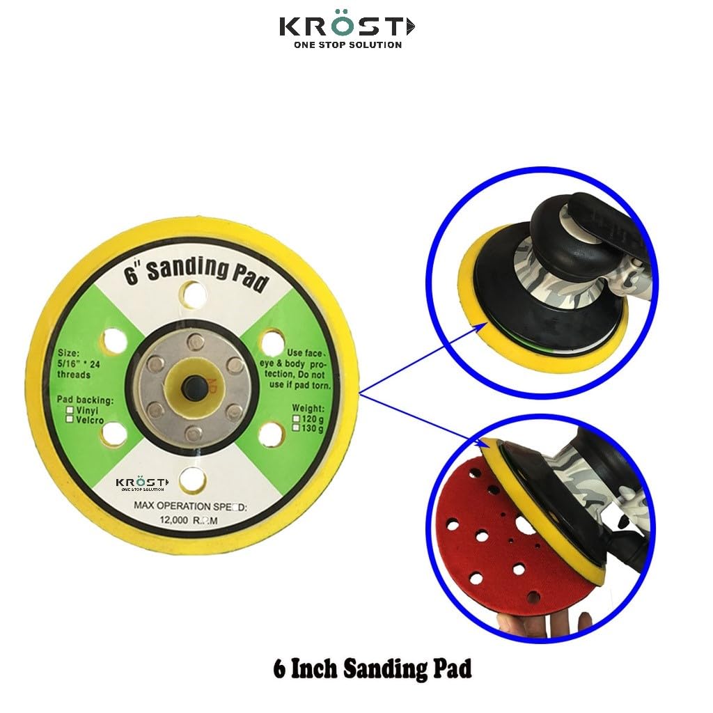 KROST 6inch Dual Action Random Orbital Sanding pad (Pack of 1) air