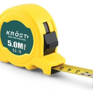 KROST 5 Meter Plastic Short Measuring Tape for Home, DIY, Professional & Industrial Use, YELLOW & BLACK (1pc)