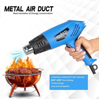 KROST Heat Gun 2000W Witch Extra Coil Multipurpose Heavy Duty, Dual Temperature and Air Flow Control Hot Air Gun Heating Helps in Shrink Wrapping, Paint Removal, Wire Shrinking, Crafting - Image 4