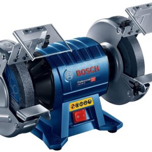 Bosch GBG 60-20 Heavy Duty Double Wheeled Bench Grinder, 600W, 200 mm Dia, 3,600 rpm, Induction Motor, Steel Protective Guards, Protective Covers, 15 kg, 2 x Bosch Grinding wheel, 1 Year Warranty