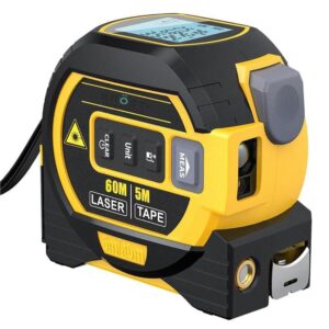 KROST 3 in 1 Digital Tape Measure, Laser Line Level Infrared Distance Meter Device, Auto Electronic Measuring Tool, 60 Meter with Laser Level Line (60m)
