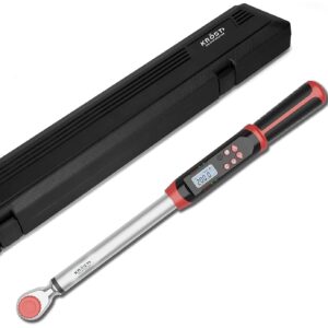 KROST Digital Torque 10-200N.m Wrench ±2% Torque Accuracy, 1/2″ Electronic Torque Wrench with Preset Value, Buzzer and LED Notification (1/2″, 200 N.m)