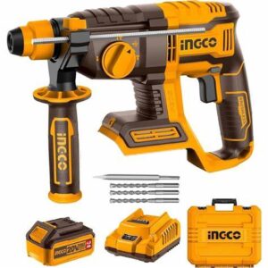 INGCO Cordless 20V Rotary Hammer with Brushless Motor , CRHLI202081 Battery charger Included