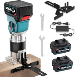 KROST PRO Series Cordless Palm Router, Wood Trimmer 21V(37V Max) Brushless Wood Trimmer for 1/4" Router Bits, 6 Variable Speeds Specially Designed for Wood Working