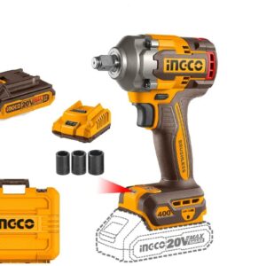 CIWLI2040 Ingco 1/2″400NM 20V Cordless Impact Wrench With Battery & Charger