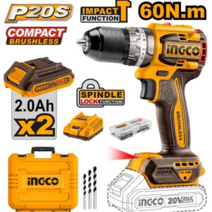 INGCO CIDLI20602 Compact Brushless Cordless Impact Drill