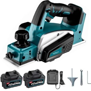 KROST PRO Series Brushless Wood Hand Planer 21V(37VMax) Hand Planer for Woodworking 14000rpm with Dual Batteries