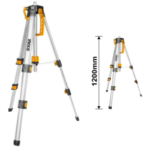 Ingco HLLT01152 Aluminum Tripod for Laser Levels – 1.2m, 5/8″ & 1/4″ Thread filler