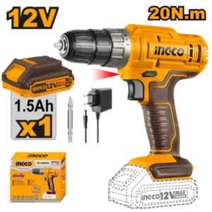 Ingco CDLI1218 12V Cordless Drill with 1.5Ah Battery and Charger