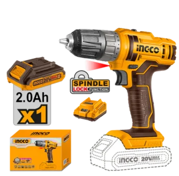 Ingco CDLI200518 20V Cordless Drill - 45Nm Torque, 2-Speed Gear, LED Work Light