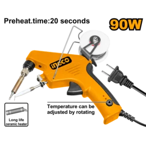 Ingco SI016732 Soldering Gun with Solder Feeder - 90W, Adjustable Temperature