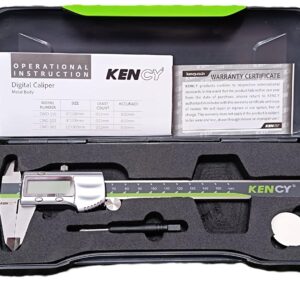 KENCY Digital Vernier Caliper 150mm/6" Full Steel Body with metal switches CDM150 Digital Caliper