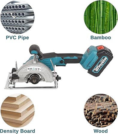 KROST 5" Cordless 37V Brushless Motor Marble Cutting Machine | Ceramic, Tile,Stone, Woodworking Electric Circular Saw | Portable Saw. (Cordless 5" Wood/Marble Cutter Long Body) - Image 4