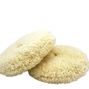 KROST Double Sided Wool Waxing Buffer Pad for Compound Cutting and Polishing, 9", White