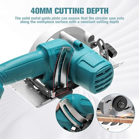 KROST 5" Cordless 37V Brushless Motor Marble Cutting Machine | Ceramic, Tile,Stone, Woodworking Electric Circular Saw | Portable Saw. (Cordless 5" Wood/Marble Cutter Long Body) - Image 5