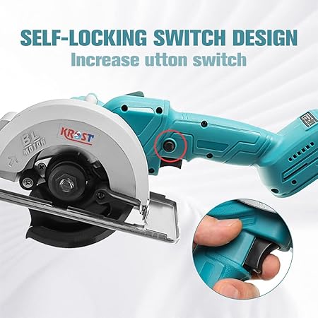 KROST 5" Cordless 37V Brushless Motor Marble Cutting Machine | Ceramic, Tile,Stone, Woodworking Electric Circular Saw | Portable Saw. (Cordless 5" Wood/Marble Cutter Long Body) - Image 6