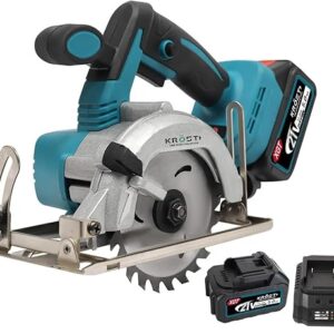 KROST PRO Series Cordless 21V(37V Max) Brushless Motor Marble Cutting Machine | Ceramic, Tile,Stone, Woodworking Electric Circular Saw | Portable Saw. (Cordless 4" Wood/Marble Cutter)
