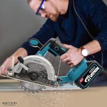 KROST PRO Series Cordless 21V(37V Max) Brushless Motor Marble Cutting Machine | Ceramic, Tile,Stone, Woodworking Electric Circular Saw | Portable Saw. (Cordless 4" Wood/Marble Cutter)