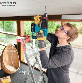 KROST PRO Series Multi-Use Combo Kit, Cordless Impact Drill, Angle Grinder, Impact Wrench,Rotary Hammer,Chainsaw,Pruning Shear, Brushless Motor with 2 pcs Batteries and Fast Charger - Image 6